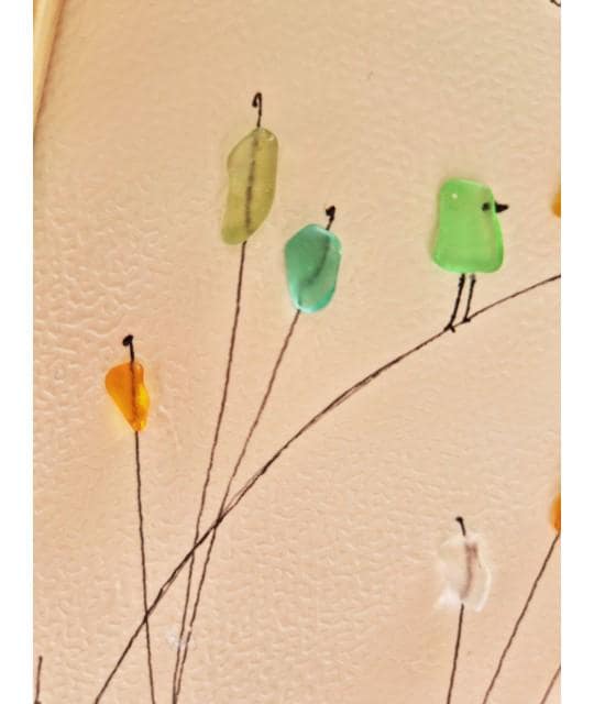 Cadre en verre poli – Citation inspirante – Décoration murale artisanale Provence – Art floral fait main – Cadeau poétique - Seaglass - Image 3