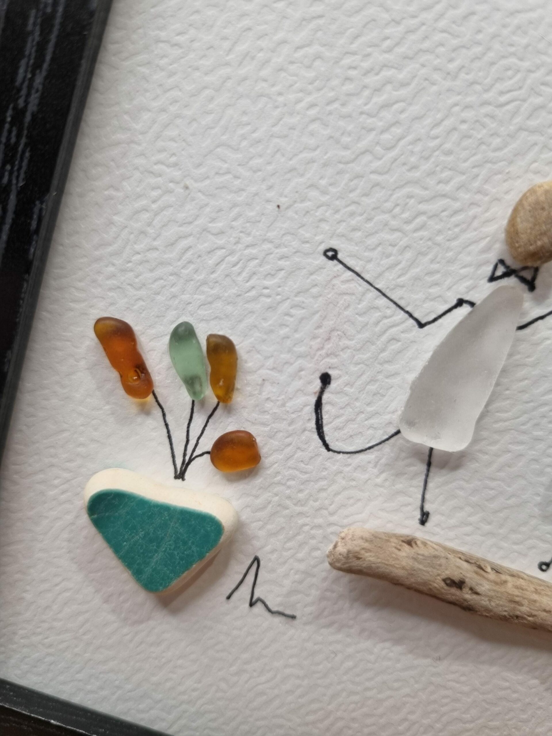 Tableau en verre poli "Love" – Couple amoureux – Cadre déco romantique fait main – Idée cadeau mariage, fiançailles, Saint-Valentin - Image 3
