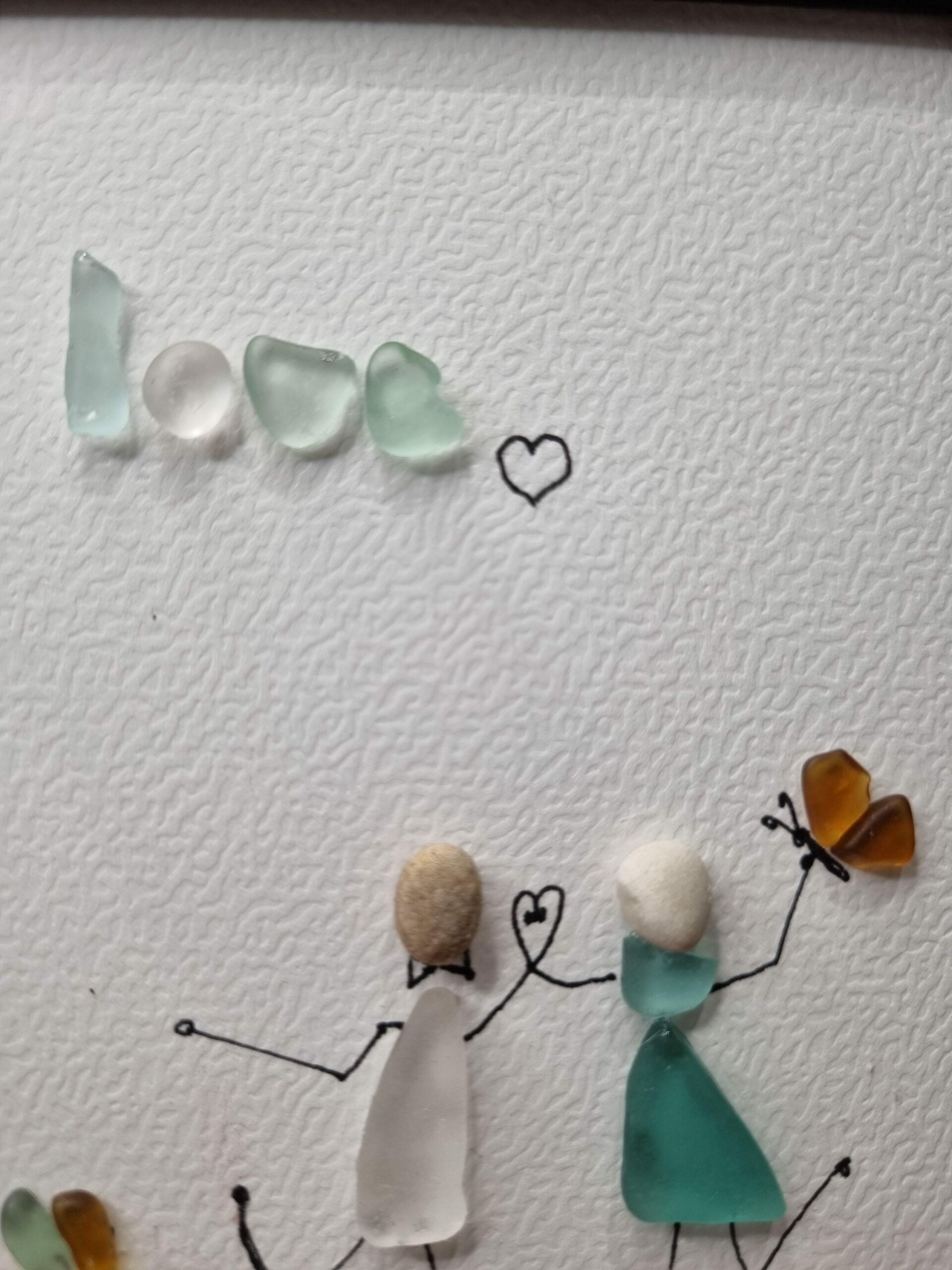 Tableau en verre poli "Love" – Couple amoureux – Cadre déco romantique fait main – Idée cadeau mariage, fiançailles, Saint-Valentin - Image 2