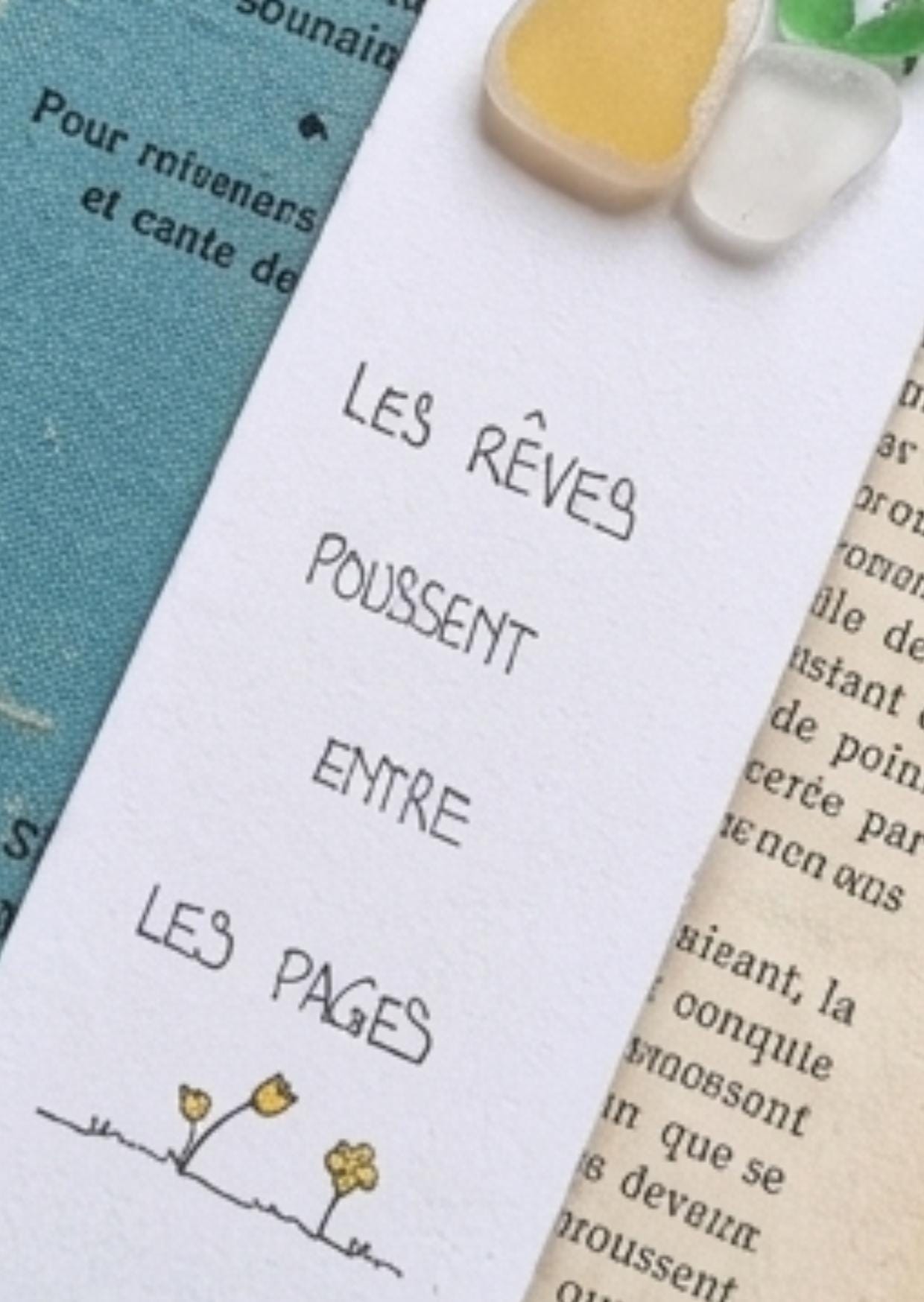 Marque-page artisanal en verre de mer personnalisé, cadeau lecteur, bijou de livre unique fait main, cordon au choix - Image 3