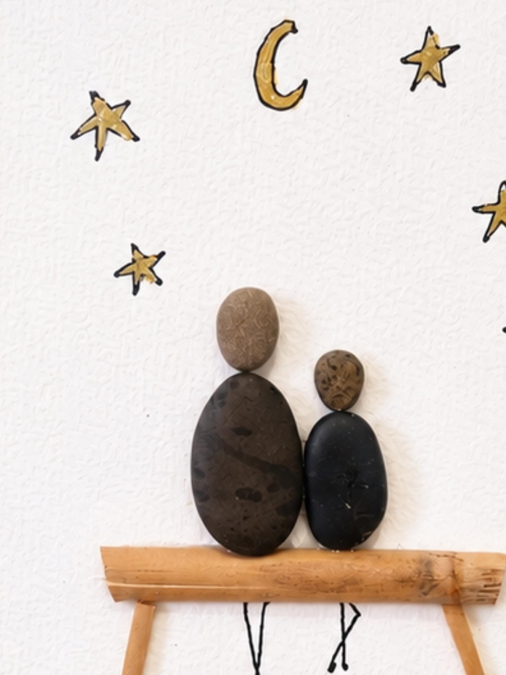 Cadeau Papa Personnalisé Galets & Verre de Mer – Cadre Artisanal Famille Père Enfant – Décoration Émotionnelle Unique - Image 5