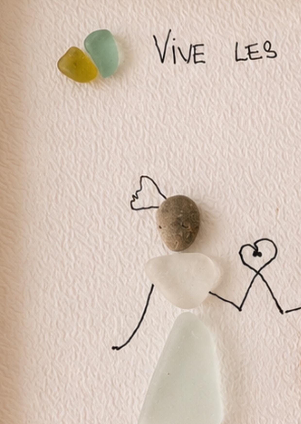 Cadre Mariage personnalisé en verre marin et galets – Cadeau jeunes mariés – Texte et couleur du cadre au choix - Image 6